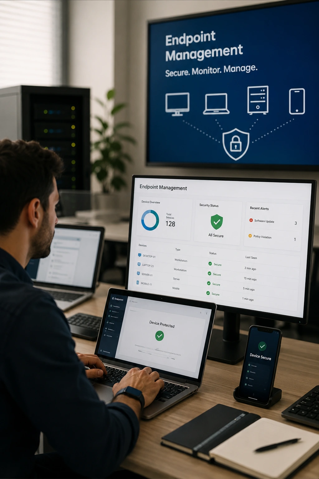Endpoint management support for servers, workstations and mobile devices